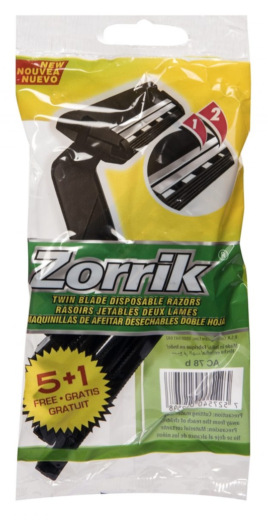 Zorrik - Twin Blade Disposable Razor - 5+1 - AC78B