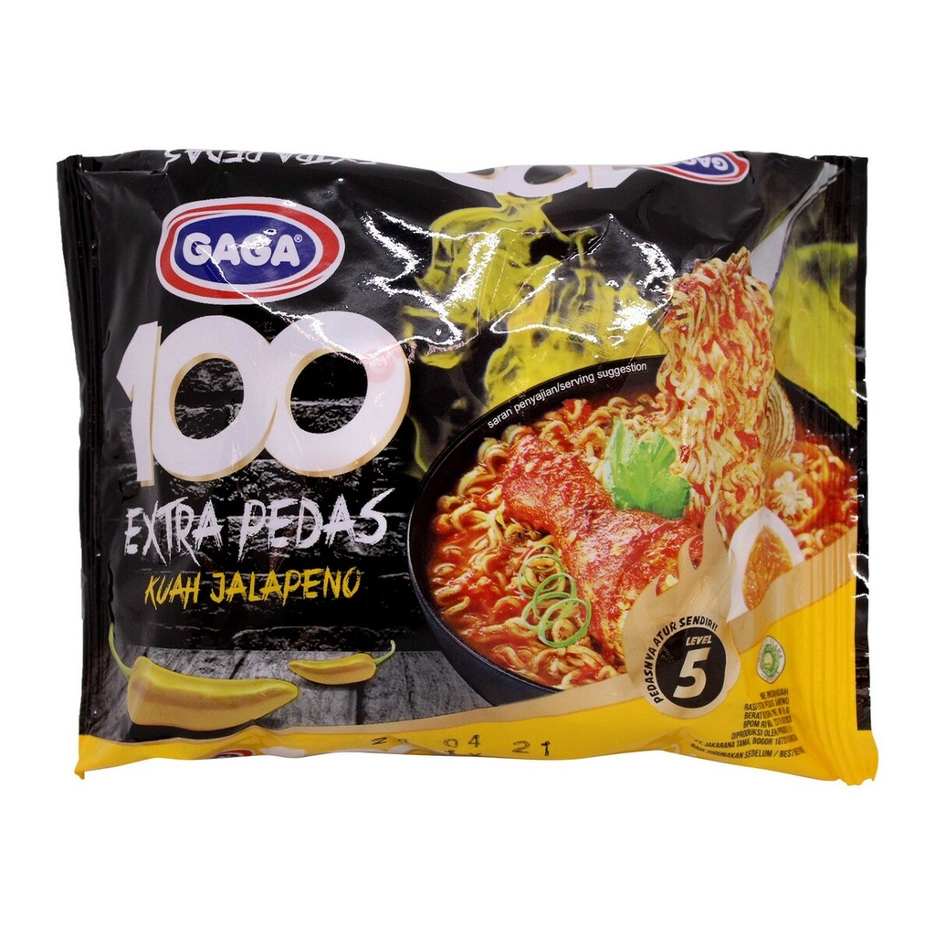 Gaga - Instant Noodle Soup - 100 Extra Pedas (75g) Yellow