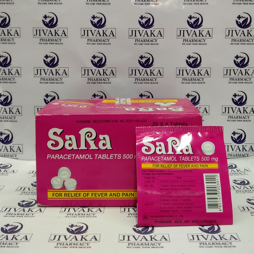 Sara - Paracetamol Tablets (500mg) (10pcs)