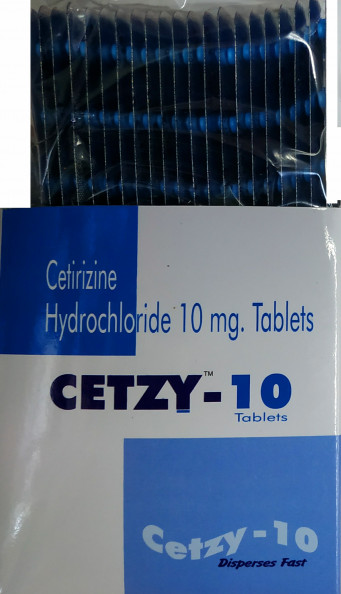 Cetzy-10 - Cetirizine Hydrochloride Tablets 10mg (1 Card - 10Pcs)