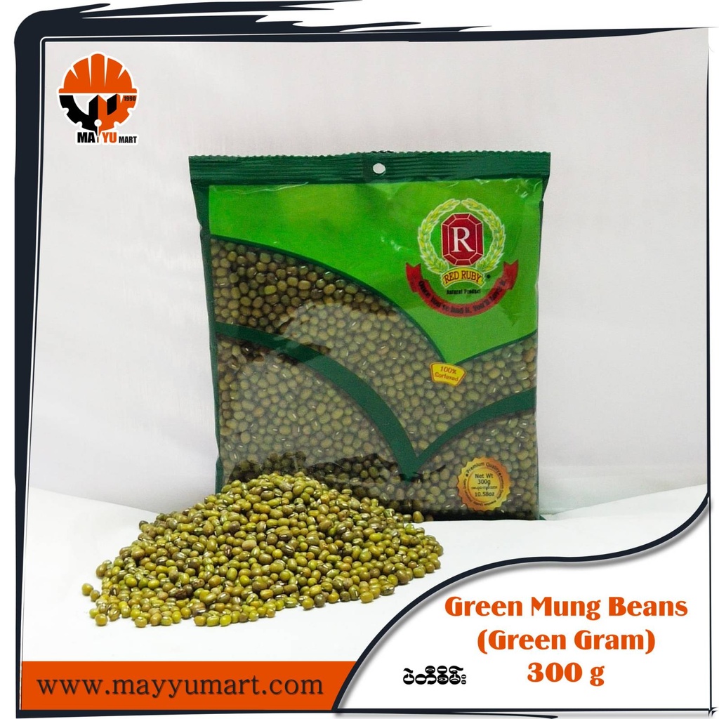 Red Ruby - Green Gram / Green Mung Beans (ပဲတီစိမ်း) (300g Pack)