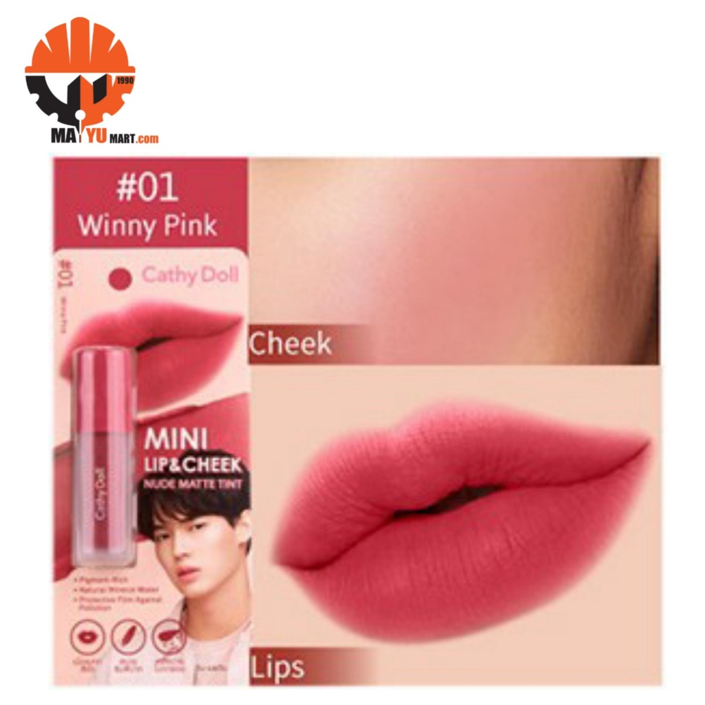 Cathy Doll - Mini Lip &amp; Cheek Nude Matte Tint - #01 (Winny Pink)