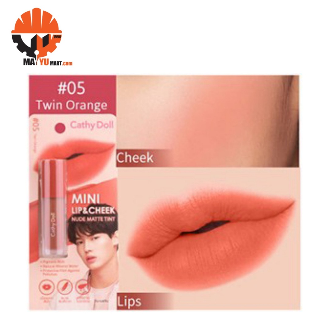 Cathy Doll - Mini Lip &amp; Cheek Nude Matte Tint - 05 (Twin Orange)