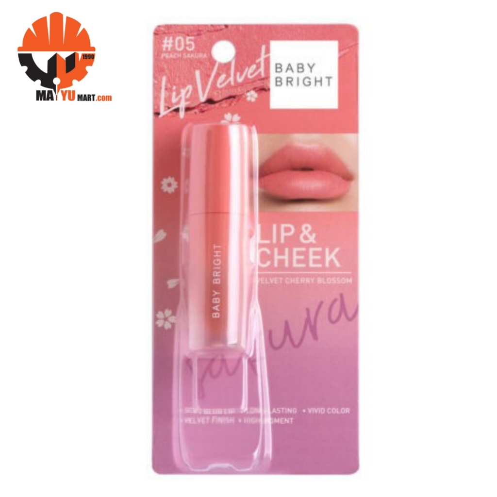 Baby Bright - Lip &amp; Cheek Lip Velvet - 05 (Peach Sakura)