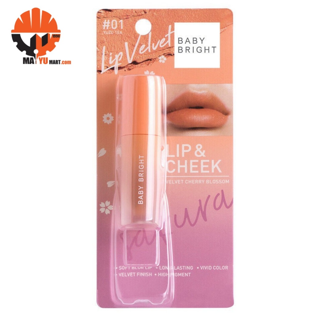 Baby Bright - Lip &amp; Cheek Lip Velvet #01 (Yuzu Tea)