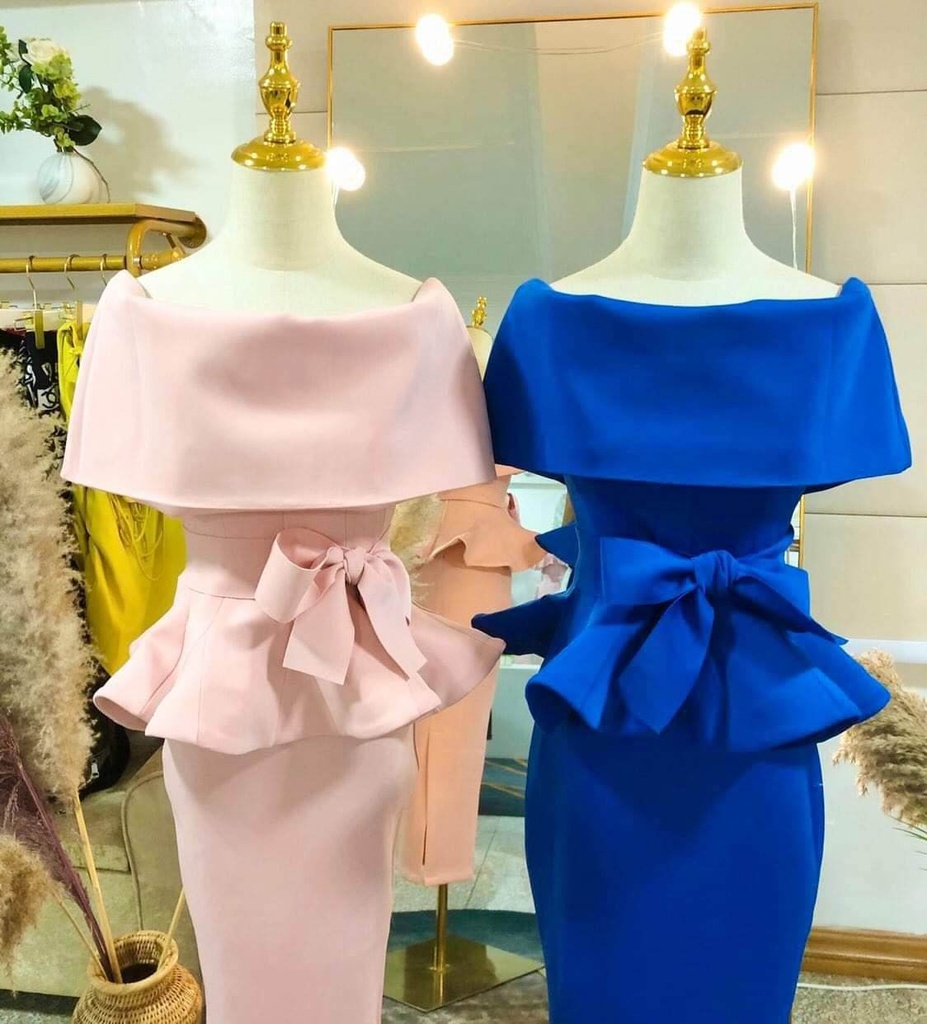 DressUp - Lucky Style Off Shoulder Oneset (Blue,Pink) (M Size) (No.919)