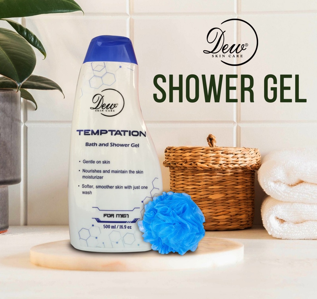 Dew - Temptation (for men) Bath and Shower Gel (500ml) Blue