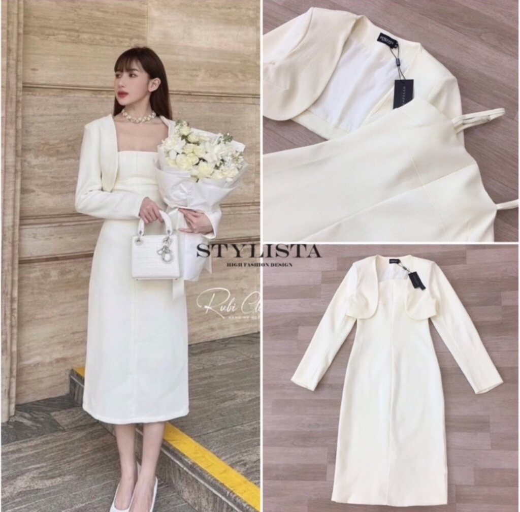 DressUp -  Stylista White Blazer+Dress(S,M,L Size)(No.981)