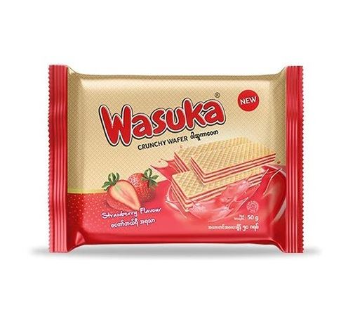 Wasuka - Crunchy Stawberry Flavour Wafer (50g)