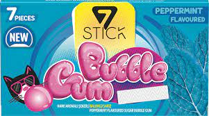 7 Stick-Bubble Gum - Peppermint Flavoured (7pcs)