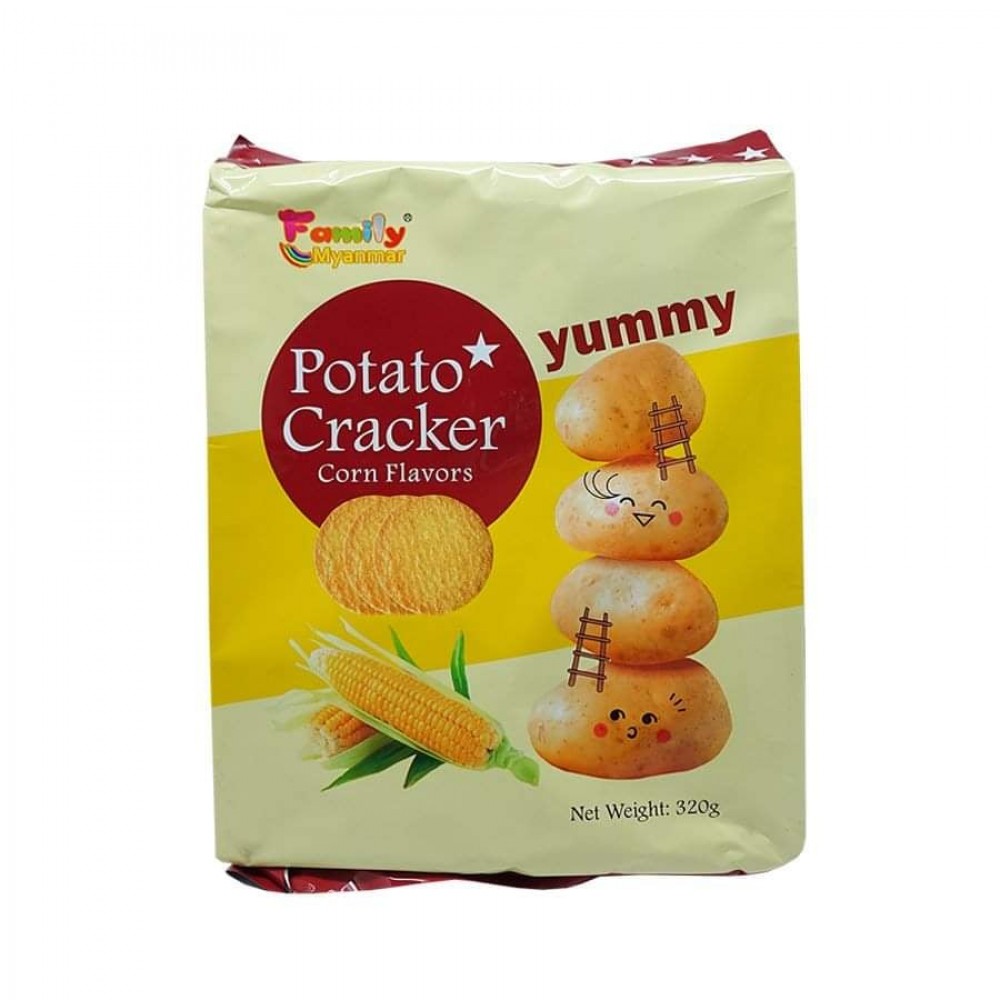 Family Myanmar - Potato Cracker - Corn Flavour (320g)