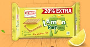 Sobisco - Lemon puff - Sandwich biscuits (36g)