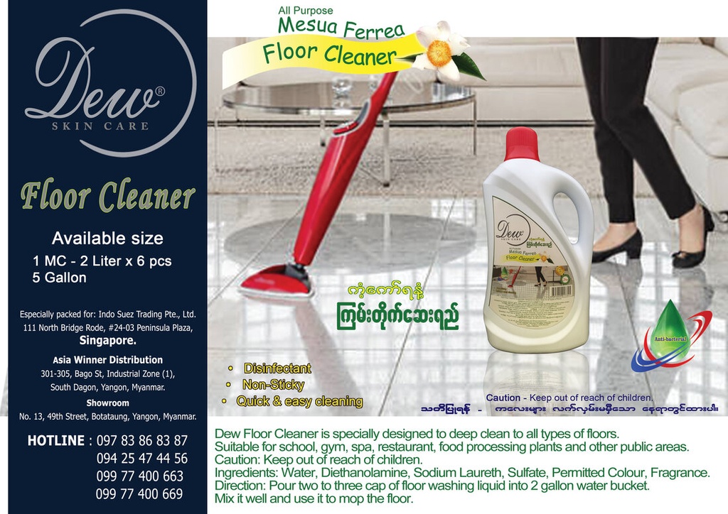 Dew - Mesua Ferrea - Floor Cleaner (2litre) Normal Plain x 10pcs