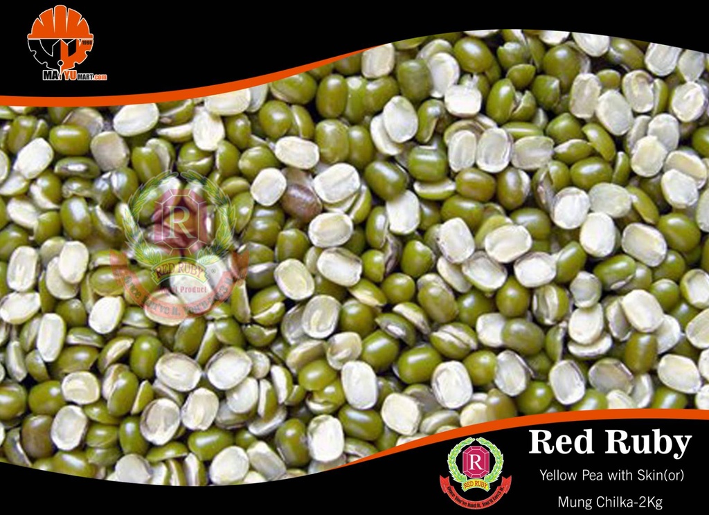 Red Ruby - Yellow Pea with Skin / Mung Chilka (ပဲ၀ါလေးအခွံပါအခြမ်း) (2kg Pack)