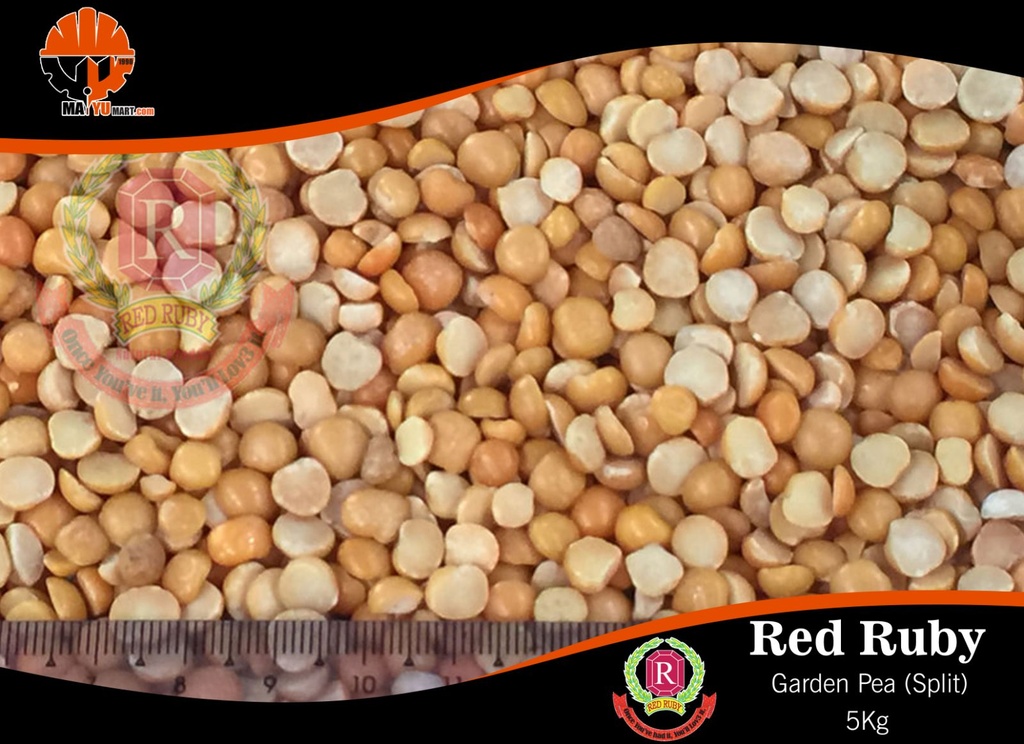 Red Ruby - Garden Pea (Split) (စားတော်ပဲအခြမ်း) (5kg Pack)