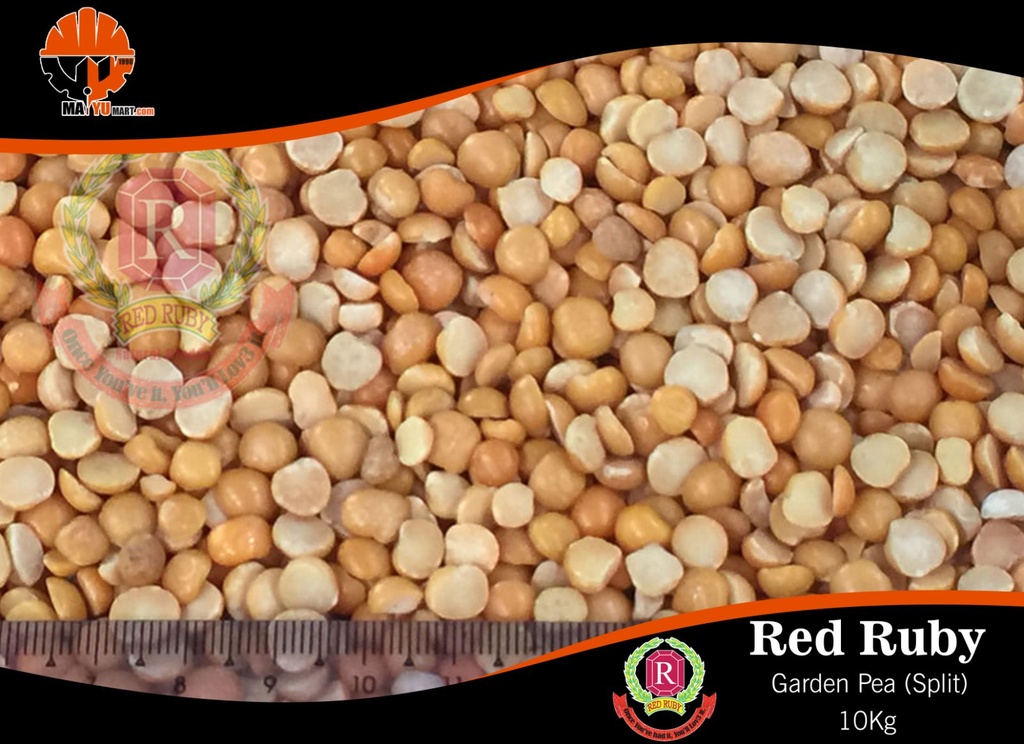 Red Ruby - Garden Pea (Split) (စားတော်ပဲအခြမ်း) (10kg Pack)