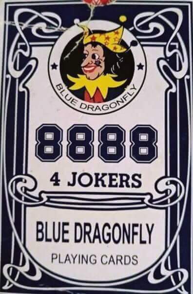 Blue Dragonfly - 8888 - 4 Jokers - Playing Cards