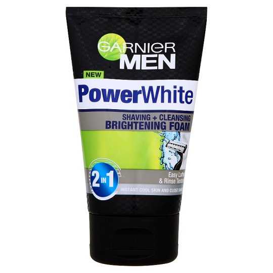 GARNIER (MEN) - Power White - Shaving + Cleansing Foam (100ml)