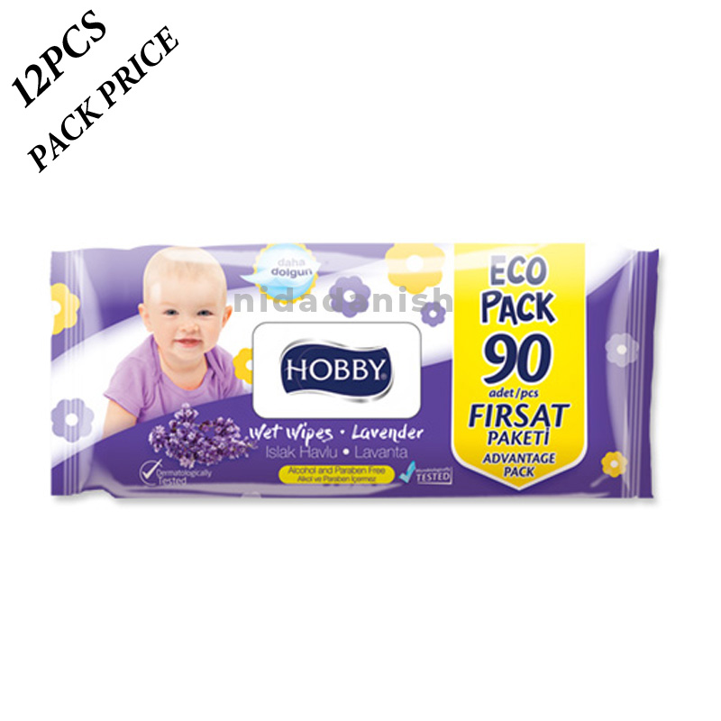 Hobby - Towel Wipes with Cap Lavender (90pcs)