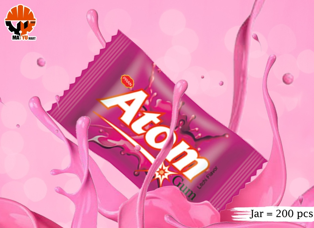 Pran - Atom Gum - Strawberry Flavor (3g) x 3000pcs