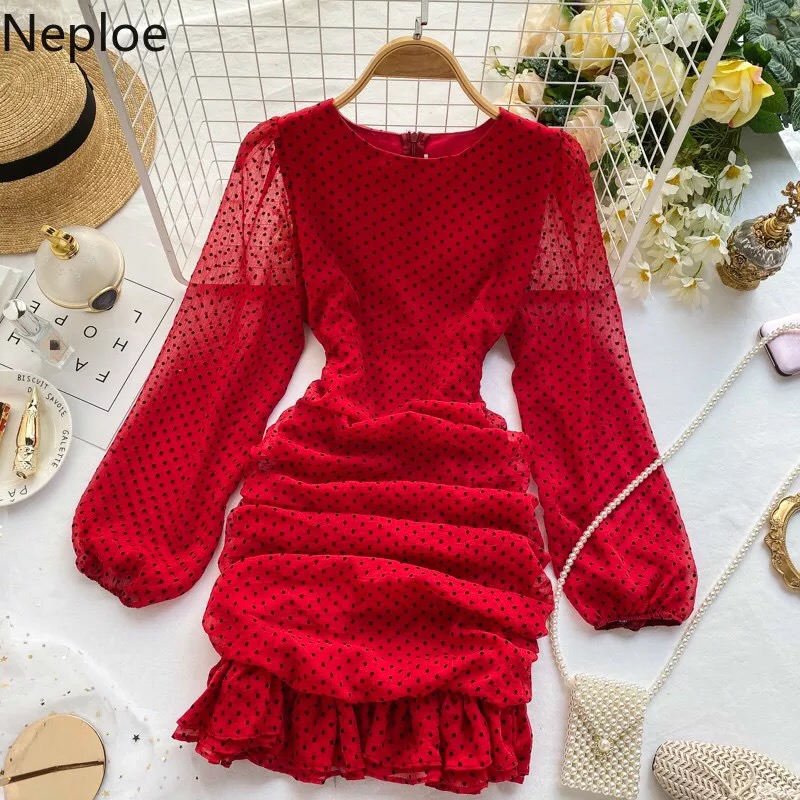 DressUp - Red Polka Dot Mini Dress (M size)
