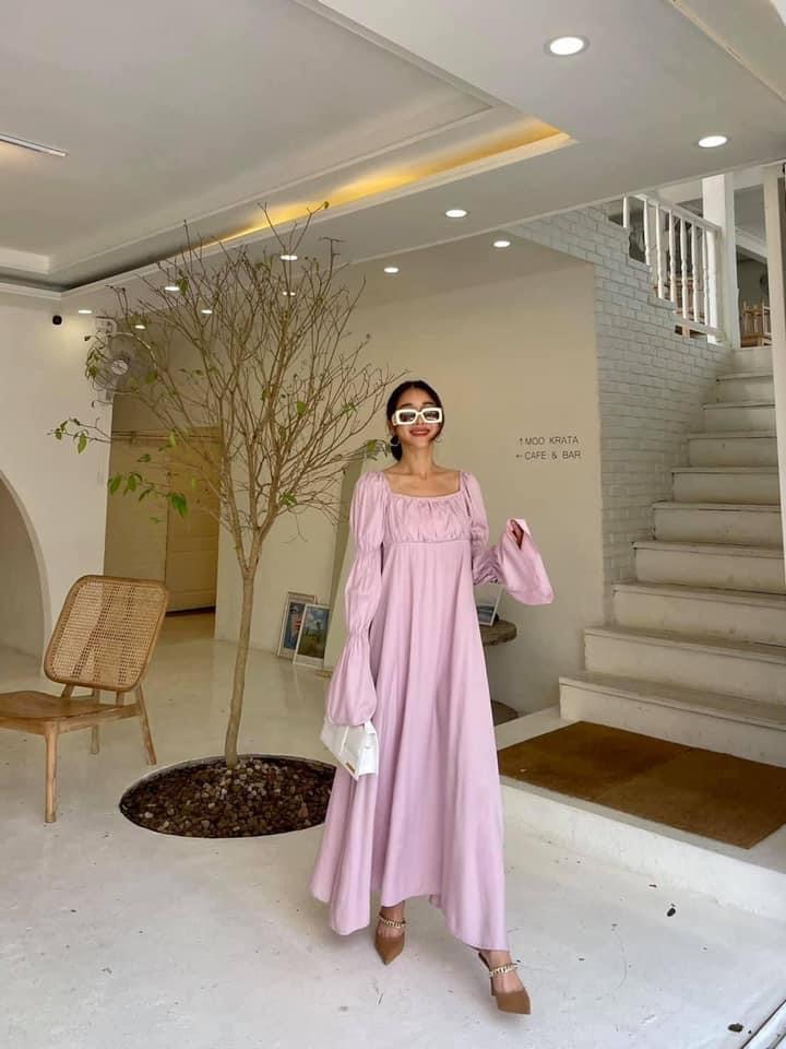 DressUp - Purple long puff sleeve gown (Free size)