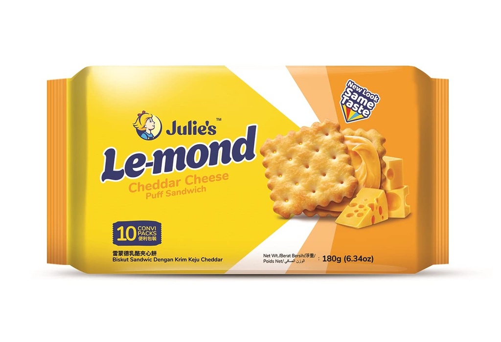 Julie's -Le-Mond - Puff Sandwich Cheddar Cheese Cream Biscuit (180g)