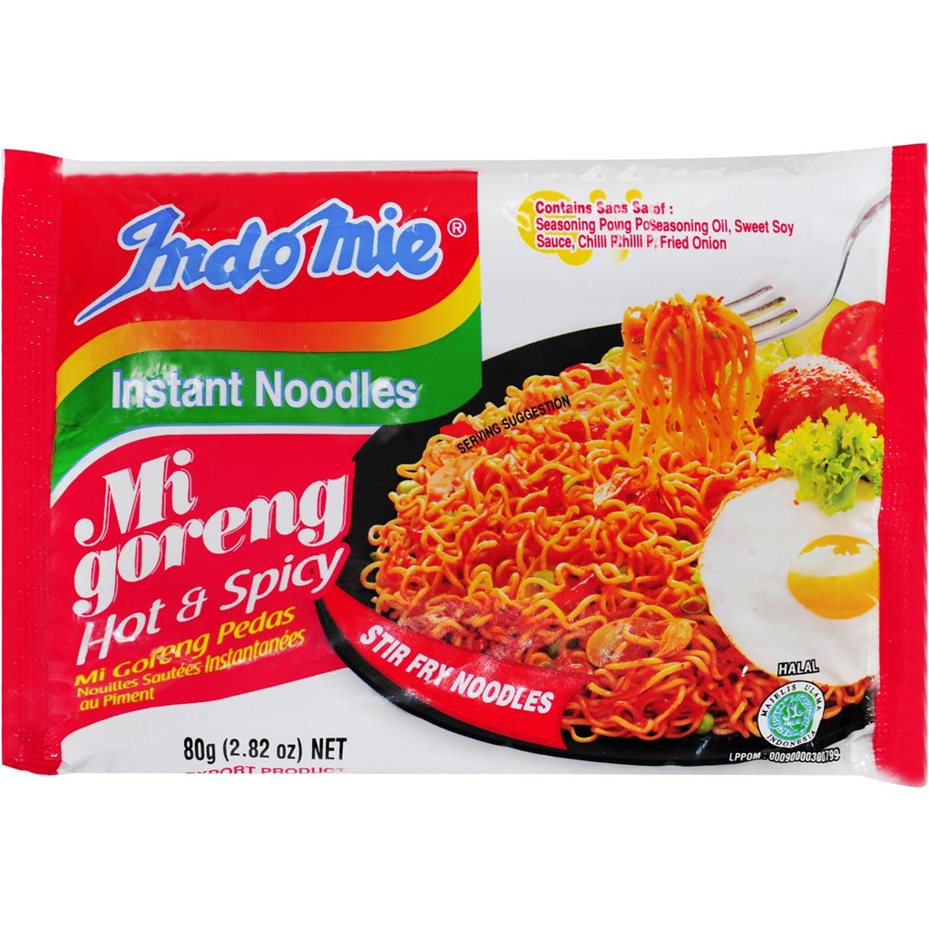 Indomie - Instant Noodles - Mi Goreng - Hot &amp; Spicy (80g)