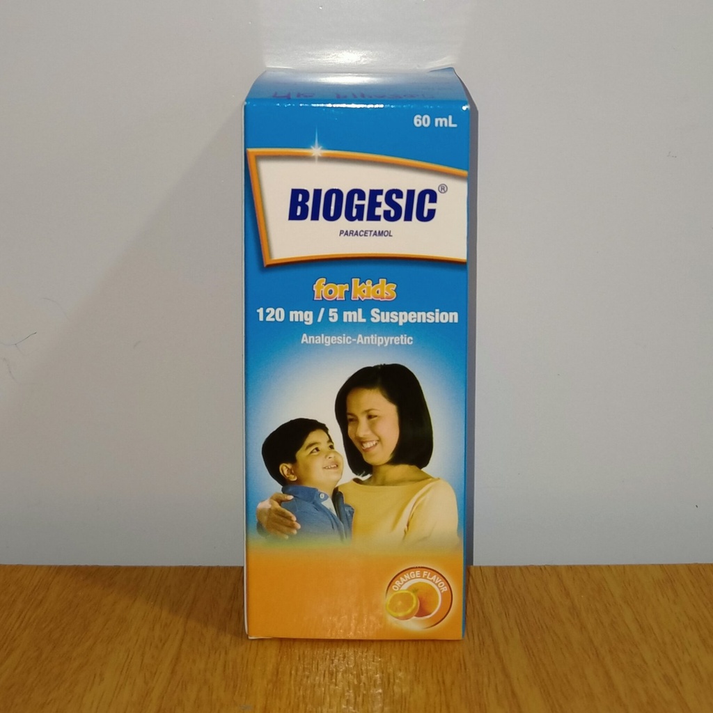 BIOGESIC PARACETAMOL 120mg/5ml - Suspension For Kids - Orange Flavour