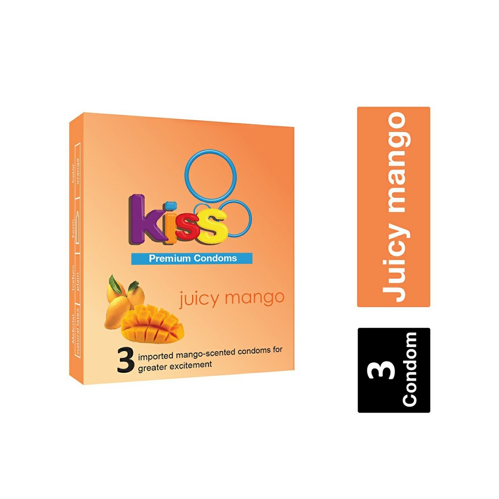 Kiss - Premium Condom - Juicy Mango - Orange (1Box)