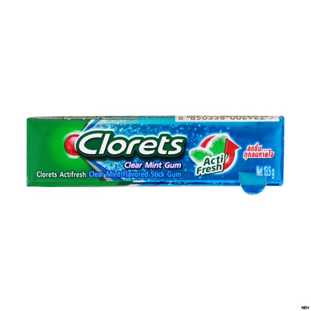 Clorets - Clear Mint Flavour Stick Gum - Blue - New (13.5g)