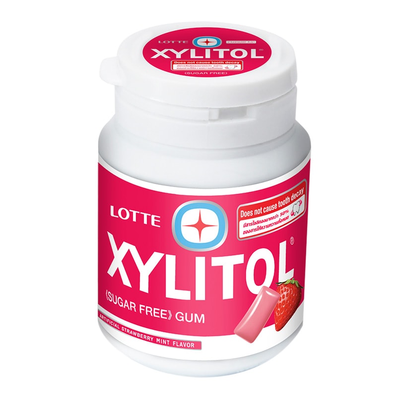 Lotte Xylitol - Sugar Free Gum - Strawberry Mint Flavour (58g) Pink