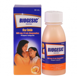 BIOGESIC PARACETAMOL 250mg/5ml - Suspension For Kids - Orange Flavour