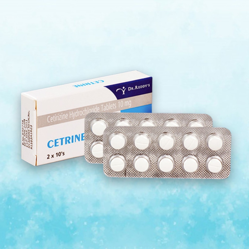Dr.Reddy's - Cetrine - Cetirizine Hydrochloride Tablets 10mg (1 Card - 10Pcs)
