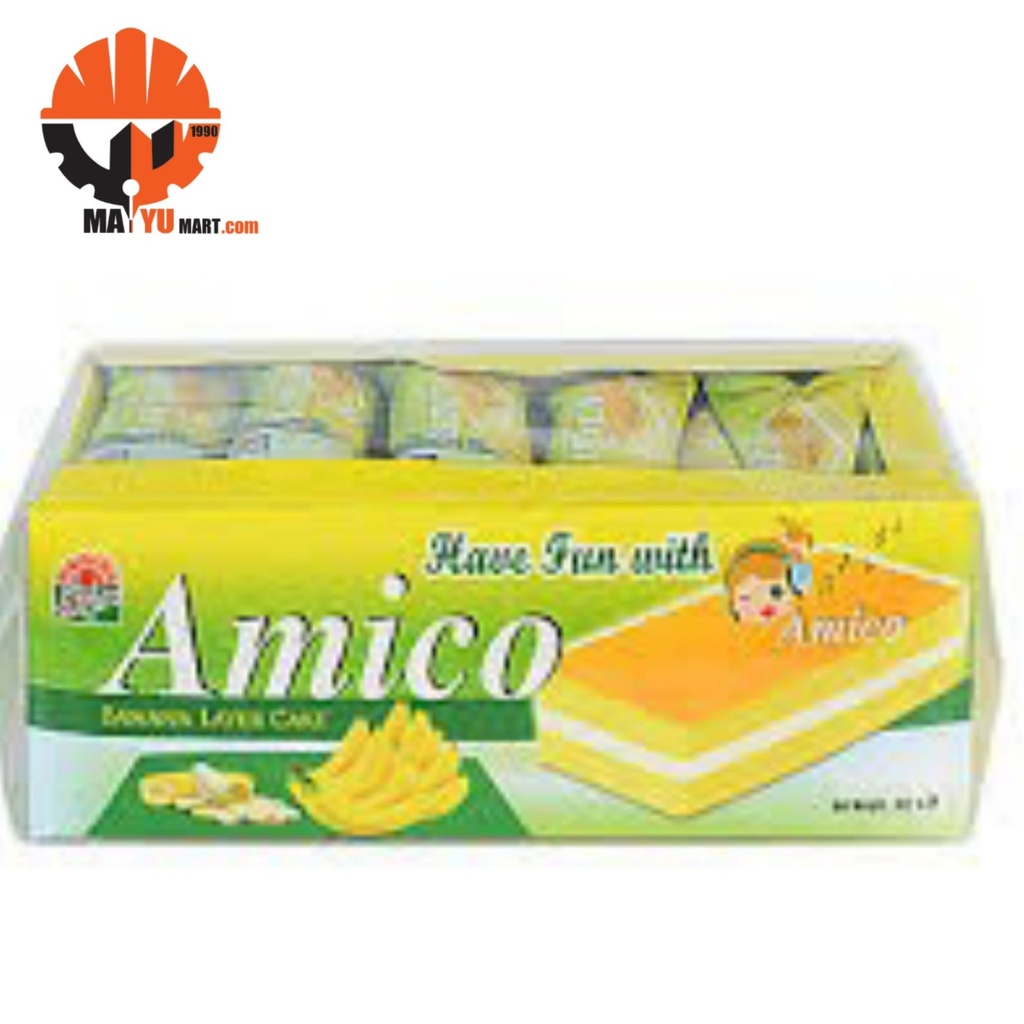Amico - Banana Layer, Swis Roll Cake (18gx12Pcs) (Halal)