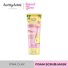Hearty Heart - 3 in 1 Foam-Scrub-Mask - Pink Clay (90g)