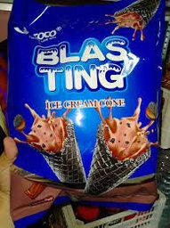 Blasting - Ice Cream Cone - Chocolate Flavour (11g) (Pcs) Blue - Halal