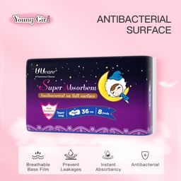 Young Girl (UUcare) - Antibacterial on full surface (36cm/8pads) Voilet