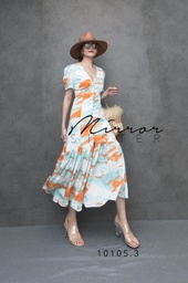 DressUp - Mirror sister brand mixed blue orange dress (Free size)(No.316)