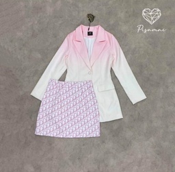 DressUp -  Pisamai Pink and White Blazer + skirt(M Size)(No.988)