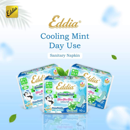 Eddia - Cooling Mint - Ultra Slim Wing (10 Pads/24.5cm) Day - Blue