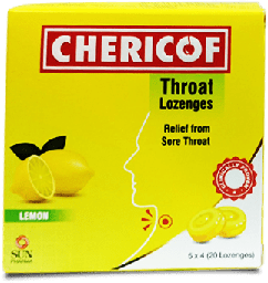 Chericof - Throat Lozenges (Lemon) - 1Card (4pcs)