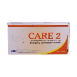 Care 2 - Levonorgestrel BP Tablets 0.75mg (1x2Tablets)