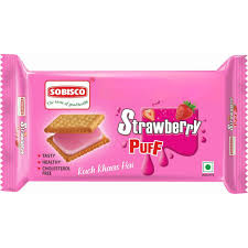 Sobisco - Strawberry puff - Sandwich biscuits (36g)