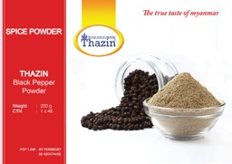 Thazin - Black Pepper Powder (ငရုတ်ကောင်းမှုန့်) (200g/Pack) x 48pcs