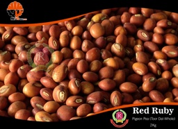 Red Ruby - Pigeon Pea / Toor Dal (Whole) (ပဲစဥ်းငုံအလုံး) (2kg Pack)