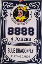 Blue Dragonfly - 8888 - 4 Jokers - Playing Cards