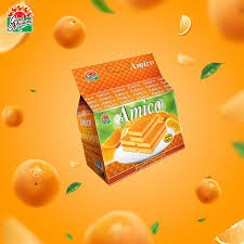 Amico - Orange Layer, Swis Roll Cake (18gx12pcs) (Halal)