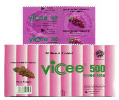 Vicee - Vitamin C Tablets - Grape Flavour (1x2Pcs)