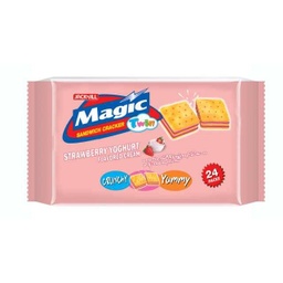 Magic - Sandwich Cracker Strawberry Yogurt Flavoured (15g) Pink